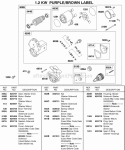 Starter Motor 12 Kw Purple Or Brown Label Diagram and Parts List for 580447-0333-E2  Briggs and Stratton Engine